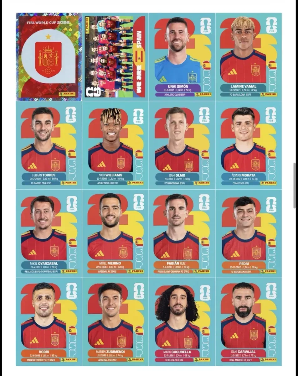 Figurinhas internacionais da Copa 2026