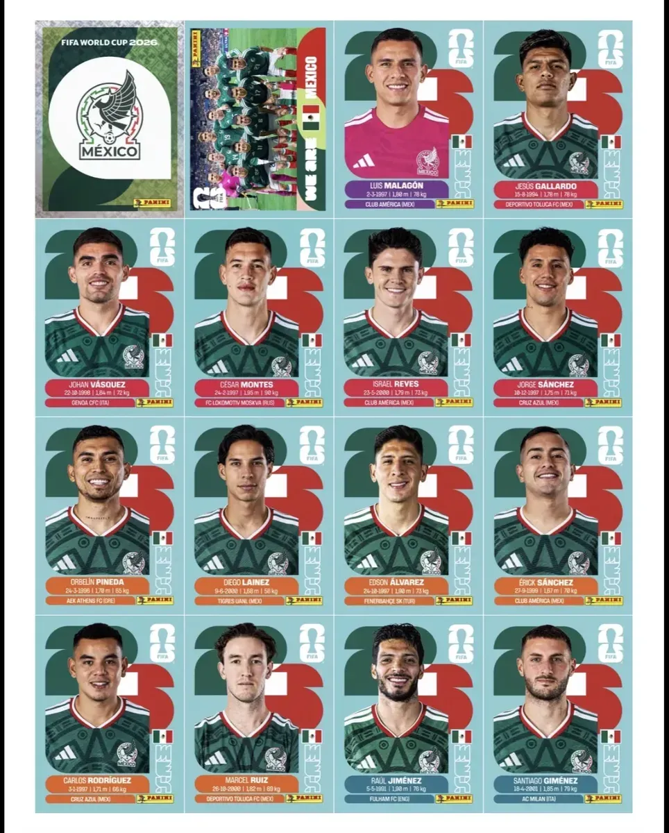 Coleção completa de figurinhas da Copa